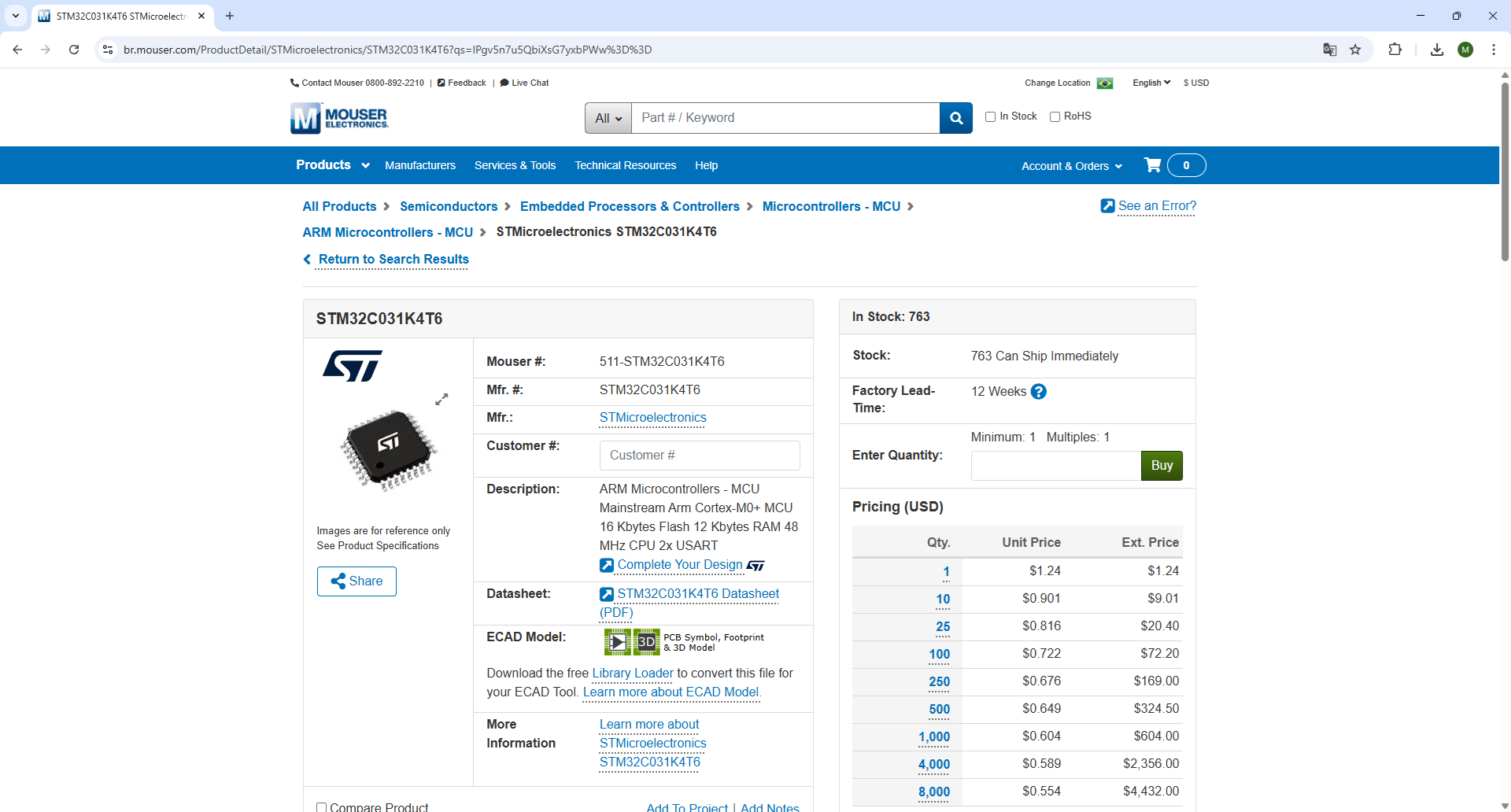 STM32C031K4T6 Mouser Print alter-text